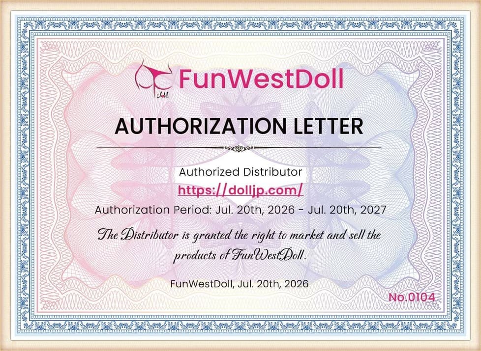 FunWestDoll 正規販売認可証明書｜DollJP